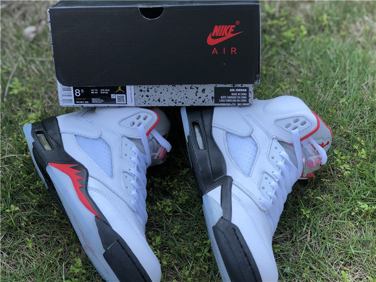 Jordan 5 - Fire Red Silver Tongue